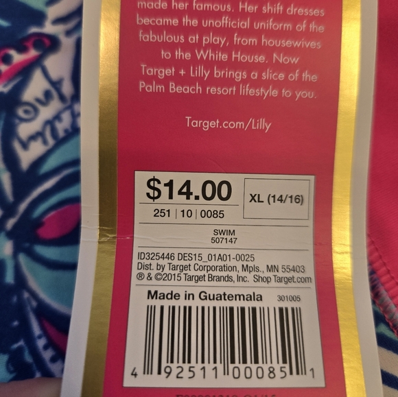 NWT Lilly Pulitzer for Target Swim Set, 14/16 Kids - Picture 3 of 7